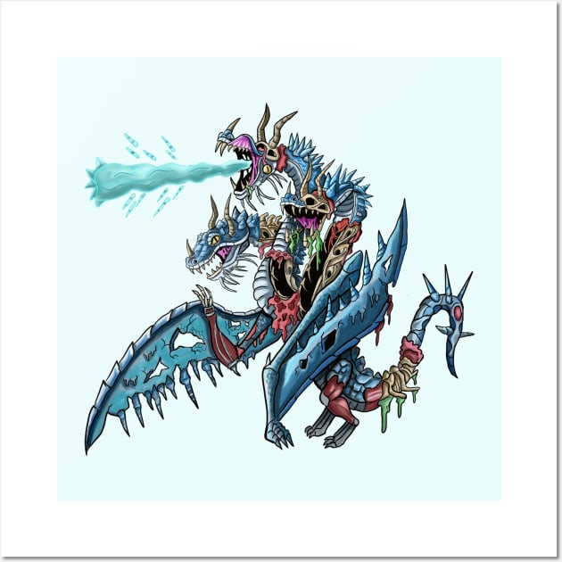Zombie Ice Dragon Wall Art by funny_fuse